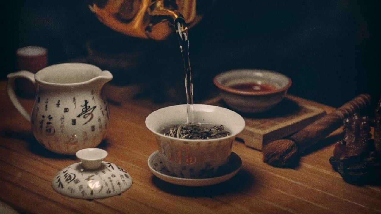 Tea set on a table