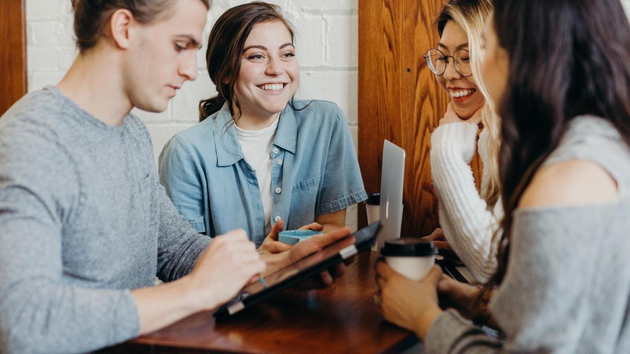 A group of people meeting
