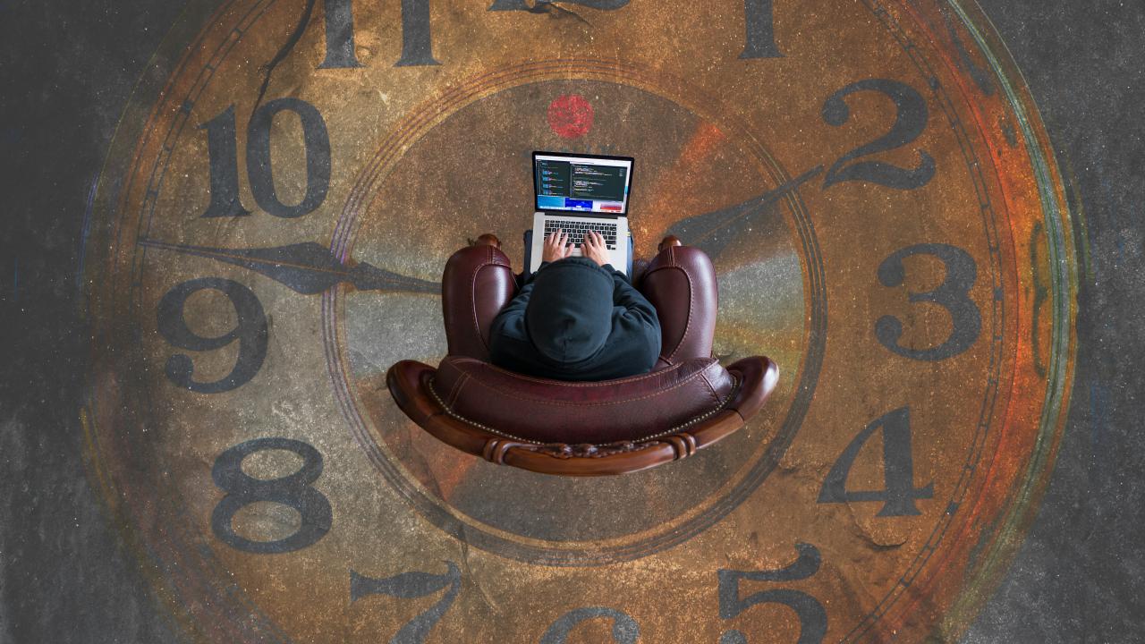 Man in clock